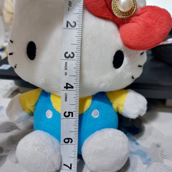 Beautiful Cute Hello Kitty In Blue Overalls Plush Toy - Picture 4 of 4
